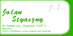 jolan styaszny business card